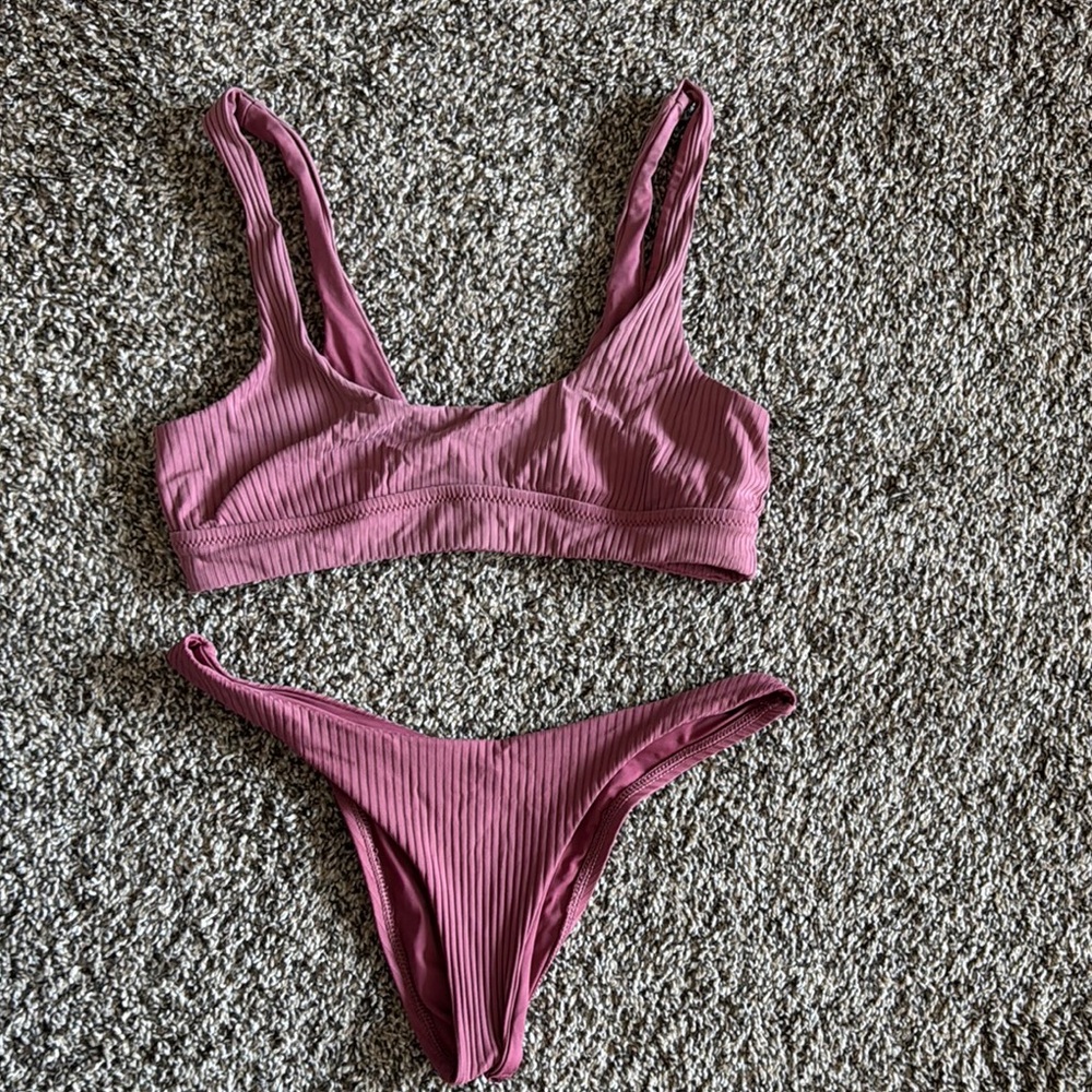Ribbed Mauve Bikini Set vitamin A